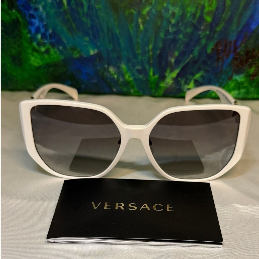 Versace VE 4405 White Medusa Biggie Square Sunglasses New w/COA - Picture 2 of 6